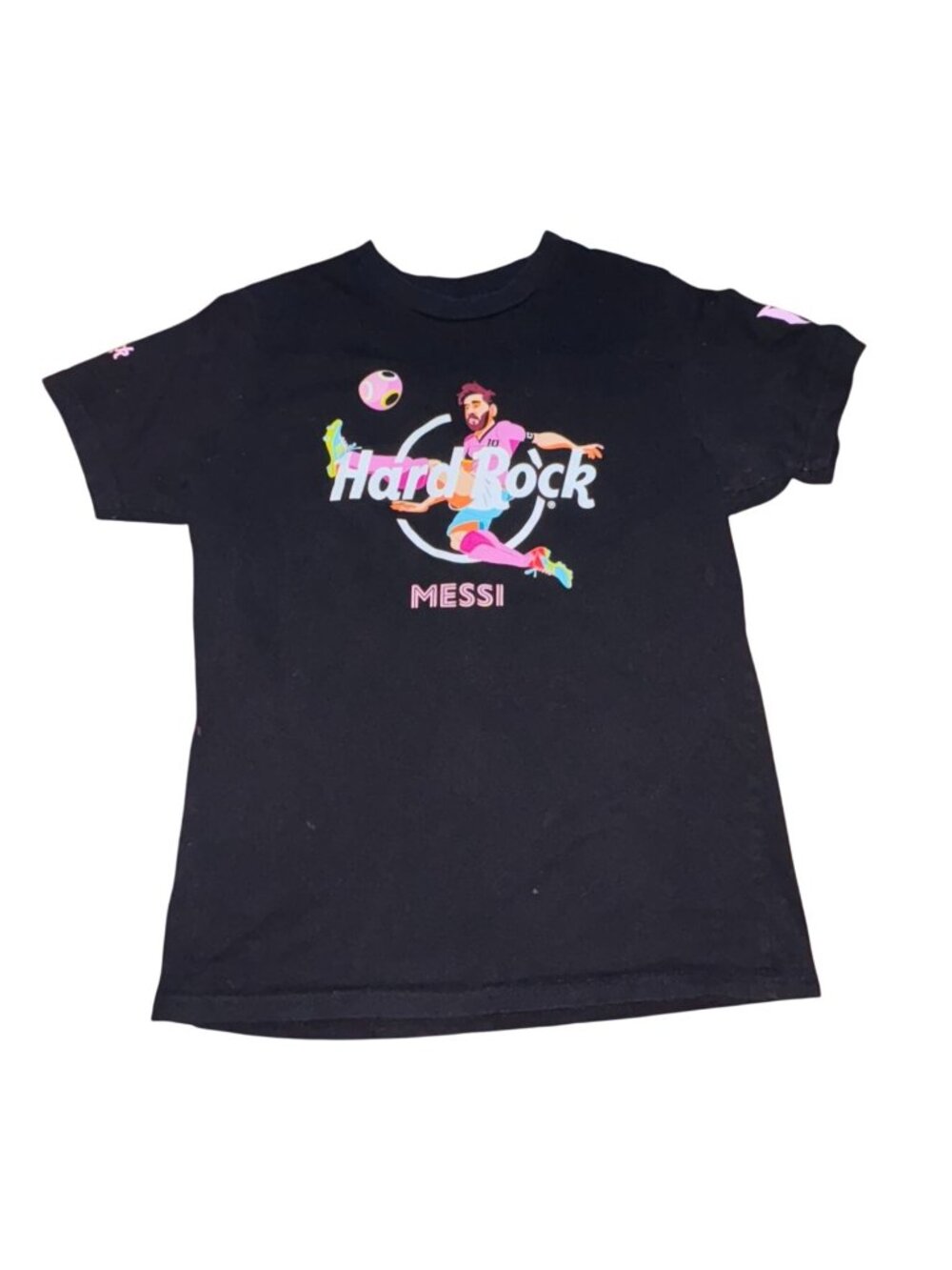 Hard Rock Cafe Youth 'Messi' Soccer Graphic T-Shirt-Black-XL-GUC